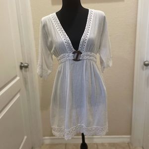 Cotton Natural White Fitted Dress